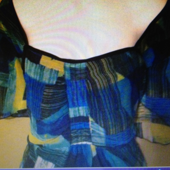 ****sold tlprior**** blue & green organza top