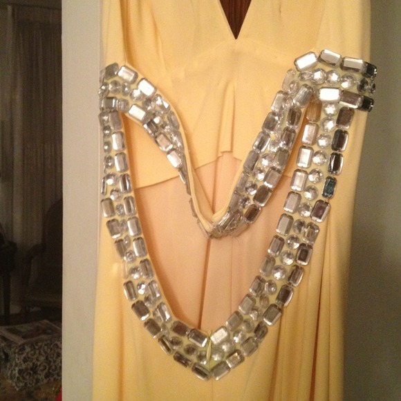 New listing:: yellow crystal long dress - Picture 2 of 7