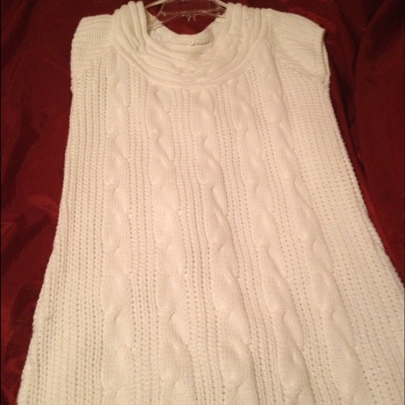 White knit sweater dress