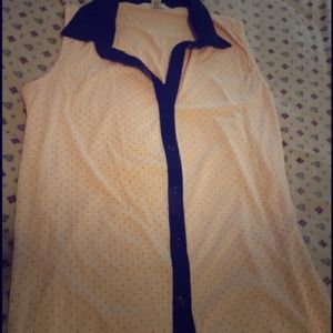 Silky button down light pink top.