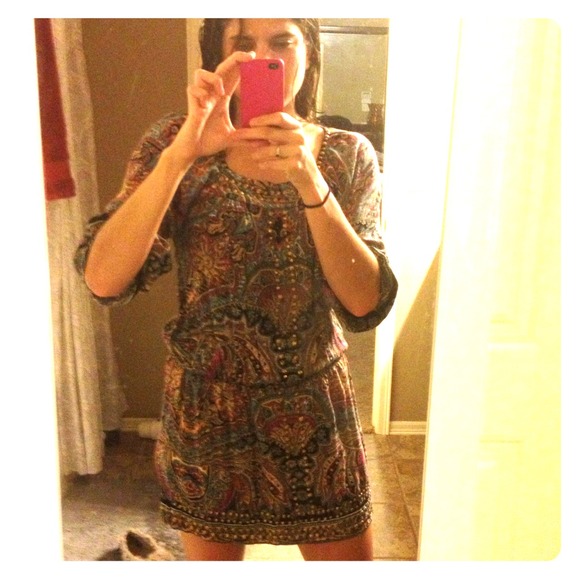 Angie dress with gold beads