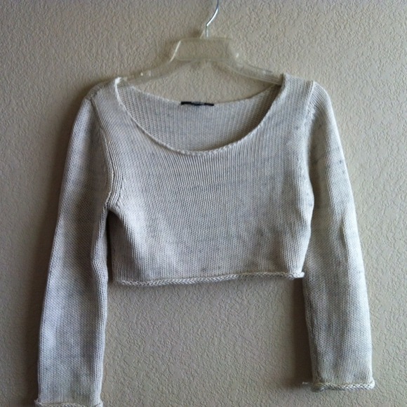 Cream/marble Cropped Ballerina Sweater