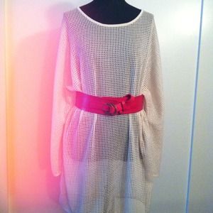 White H&M mesh long sleeve mini dress / tunic