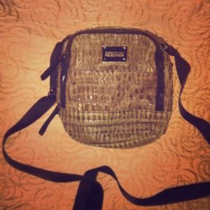 Kenneth Cole grey crocodile Messenger bag