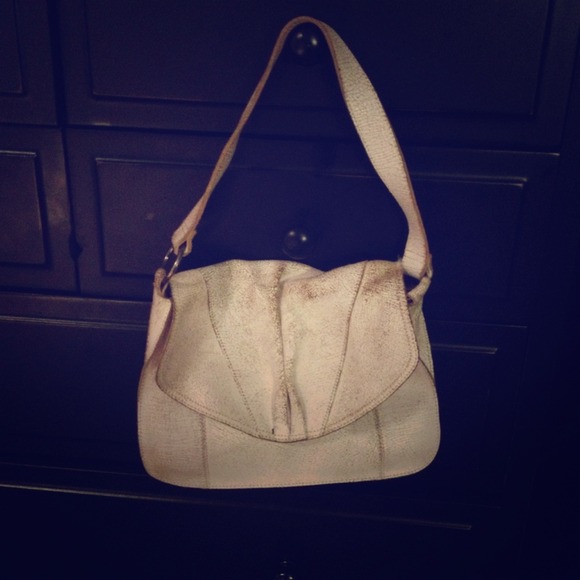 Cute distressed white handbag