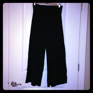Victoria's Secret Black Fold Over Gaucho Pants