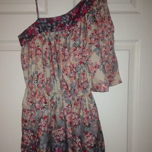 Floral One Shoulder Shirt