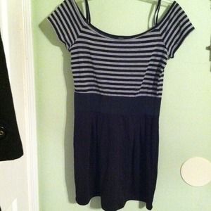 Grey and black striped dress. Size large