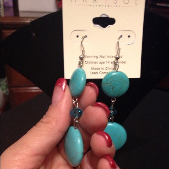 🔴reduced🔴Fashion turquoise earrings - Picture 2 of 2