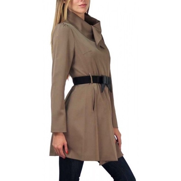 Mocha Coat with Belt - Picture 3 of 3