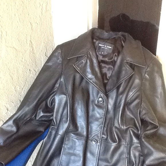 Black leather coat