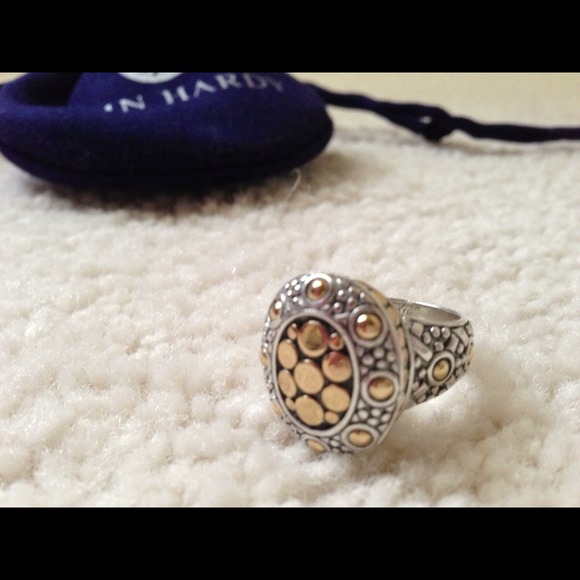 John Hardy large dot ring. 18k gold & Sterling.