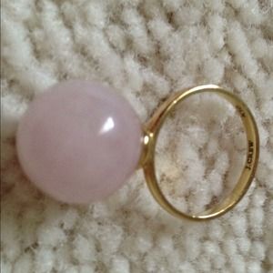 J. Crew Jewelry - Jcrew ball ring. 10k gold & pink quartz. J. Crew Jewelry - Jcrew ball ring. 10k gold & pink quartz.
