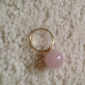 J. Crew Jewelry - Jcrew ball ring. 10k gold & pink quartz. J. Crew Jewelry - Jcrew ball ring. 10k gold & pink quartz.