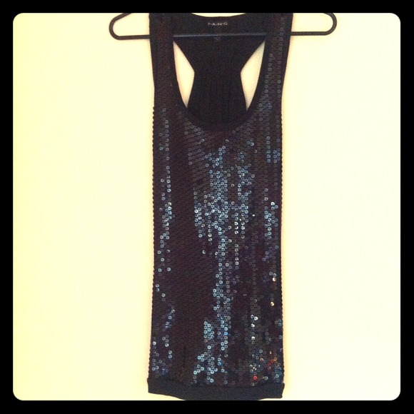 ❌✋SOLD✋❌Black sequin racer back tank