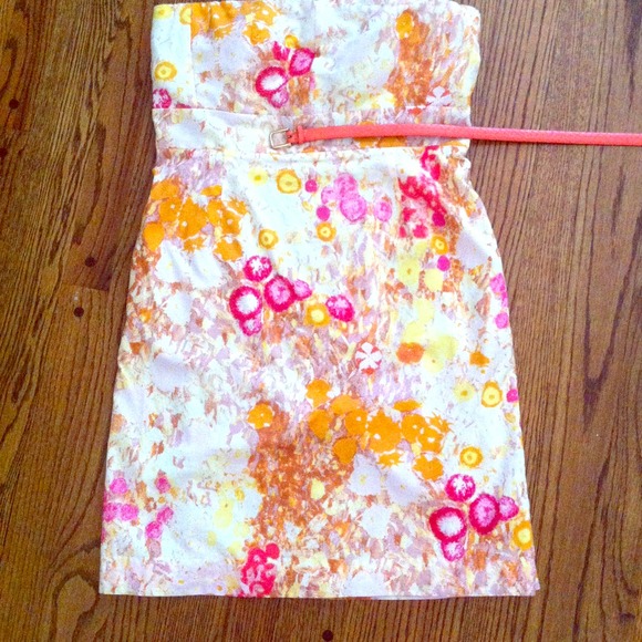 JCrew strapless floral print dress