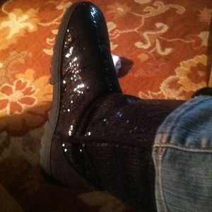 $$RESERVED$$Black Sequin Ugg Style Boots