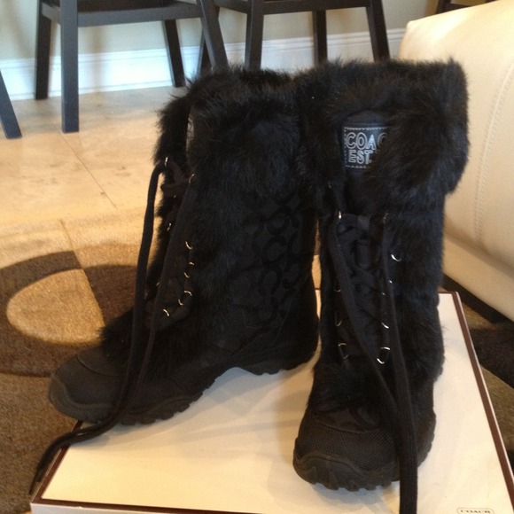 Coach Boots - **Reduced** Coach faux fur trimmed boots. Size 7.