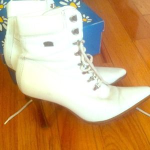 Cute, white booties