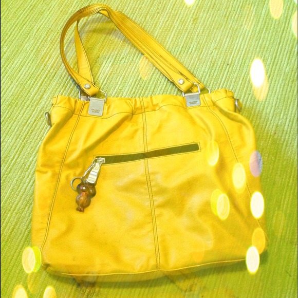 Yellow Leather Tote by Franco Sarto