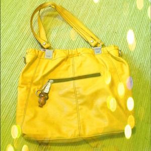 Yellow Leather Tote by Franco Sarto