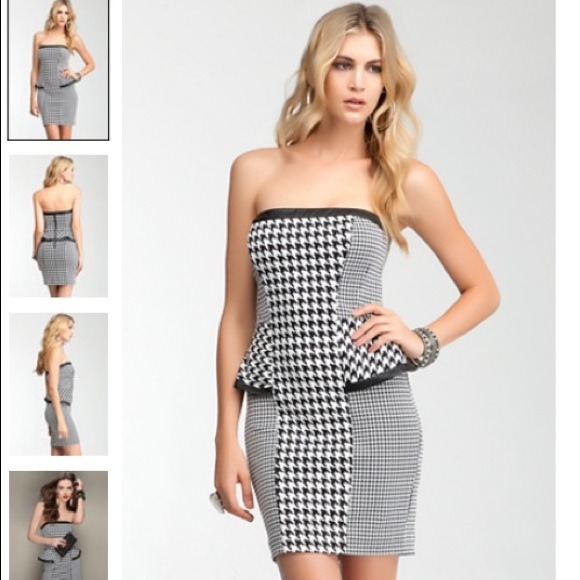 Houndsooth Ponte Dress Bebe in XS.