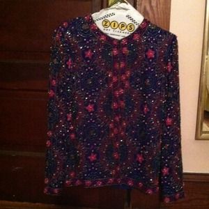 Sequined holiday jacket. Lined. $150.  Small