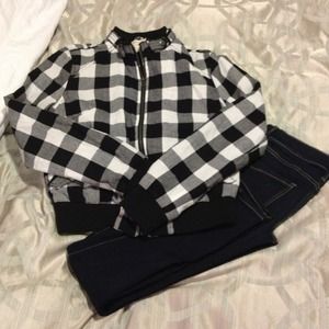 Forever 21 Black & White Checkered Jacket