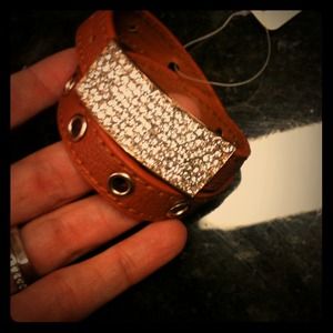 Beautiful burnt orange leather wrap bracelet