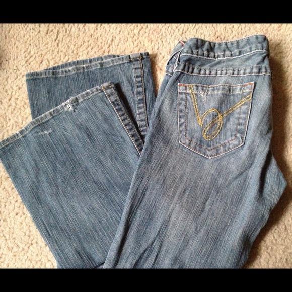 RESRVE Bebe Blue Distressed Bootleg Jeans Denim 28