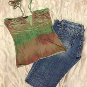 Green and Brown Ombré Halter