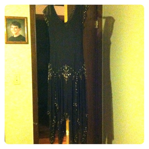 Brown dress w/ tons of bead work