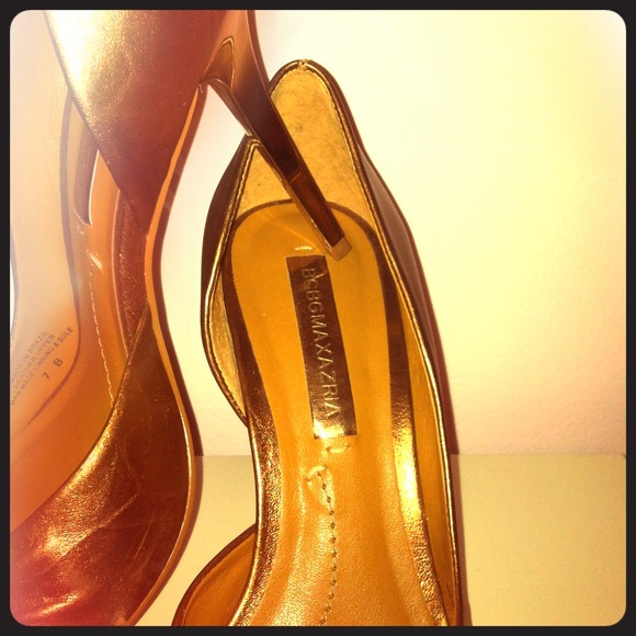 BCBG Maxazria copper pumps