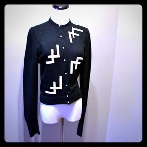 Vintage 50s Rockabilly Orlon Satin Chevron Sweater