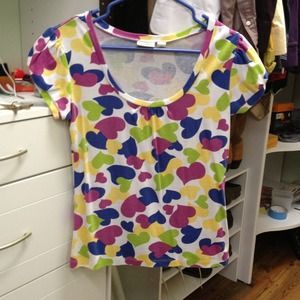 Multi colored heart top