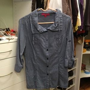 Blue/black button down shirt