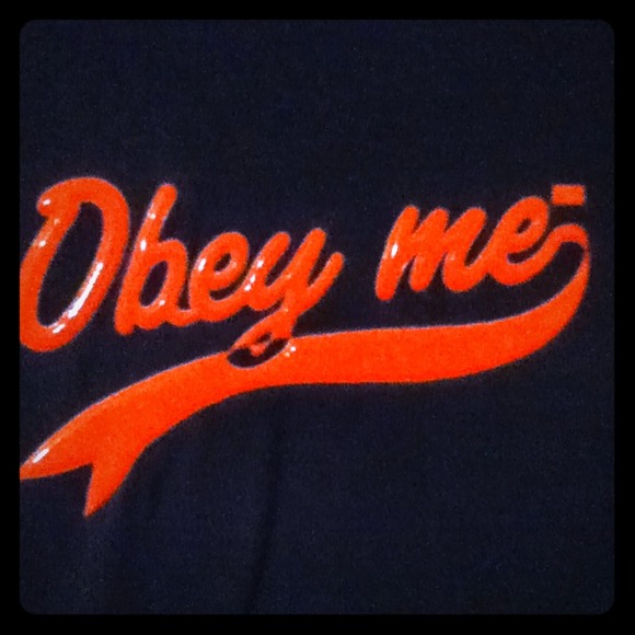 💢💢SOLD💢💢Obey Me tee shirt. Dark blue