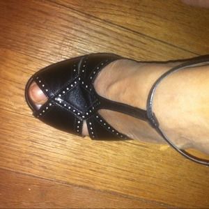 Franco Sarto open toe T strap pumps