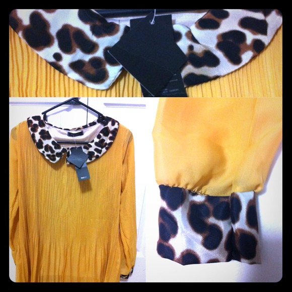 Yellow Leopard Print Shirt - Picture 1 of 1