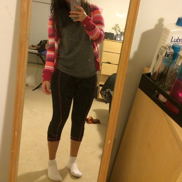 Pink With Horizontal Lines Cardigan - Picture 3 of 3