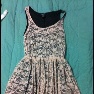 Baby Pink/Black Floral Lace Dress