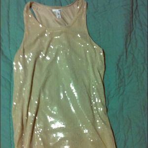 Beige Sequence Mini Dress