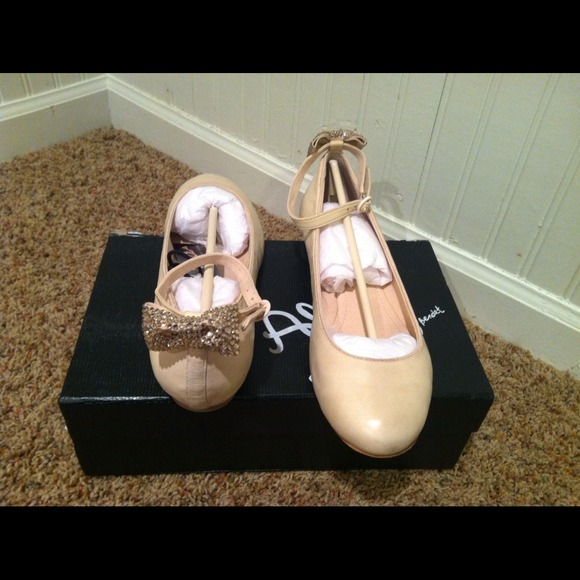 Alice and Olivia ankle strap flats.