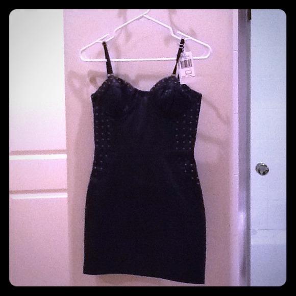 Guess leather bustier mini dress