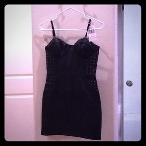 Guess leather bustier mini dress