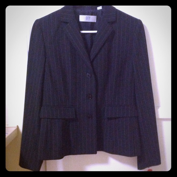 DKNY Black strip suit