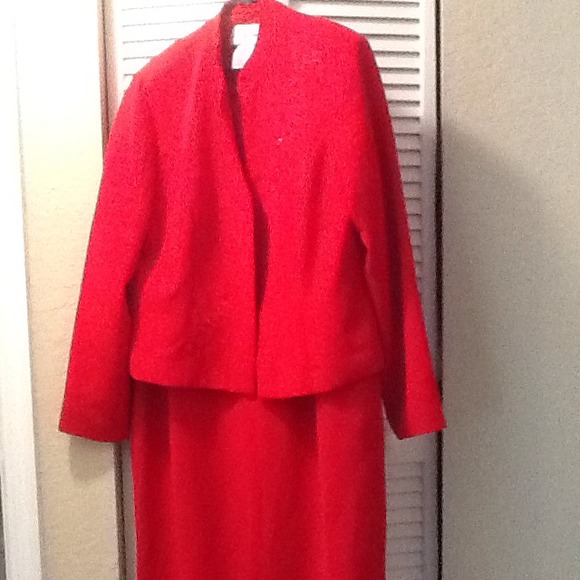 Red dress and matching jacket