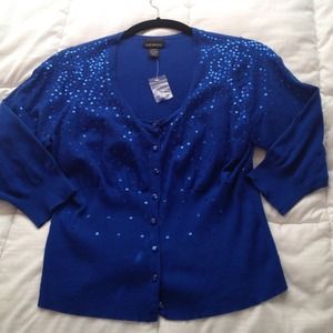 Blue sequin cardigan
