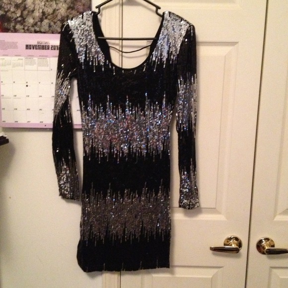 Reserved  Black and silver dress