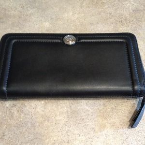 NWOT- black leather coach wallet